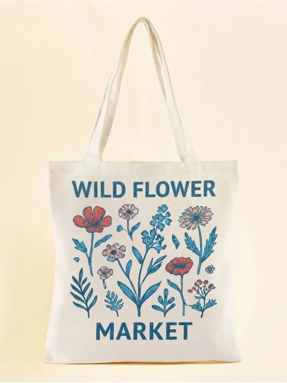 Multi Print Tote Bags with Wildflowers or Lemon Print